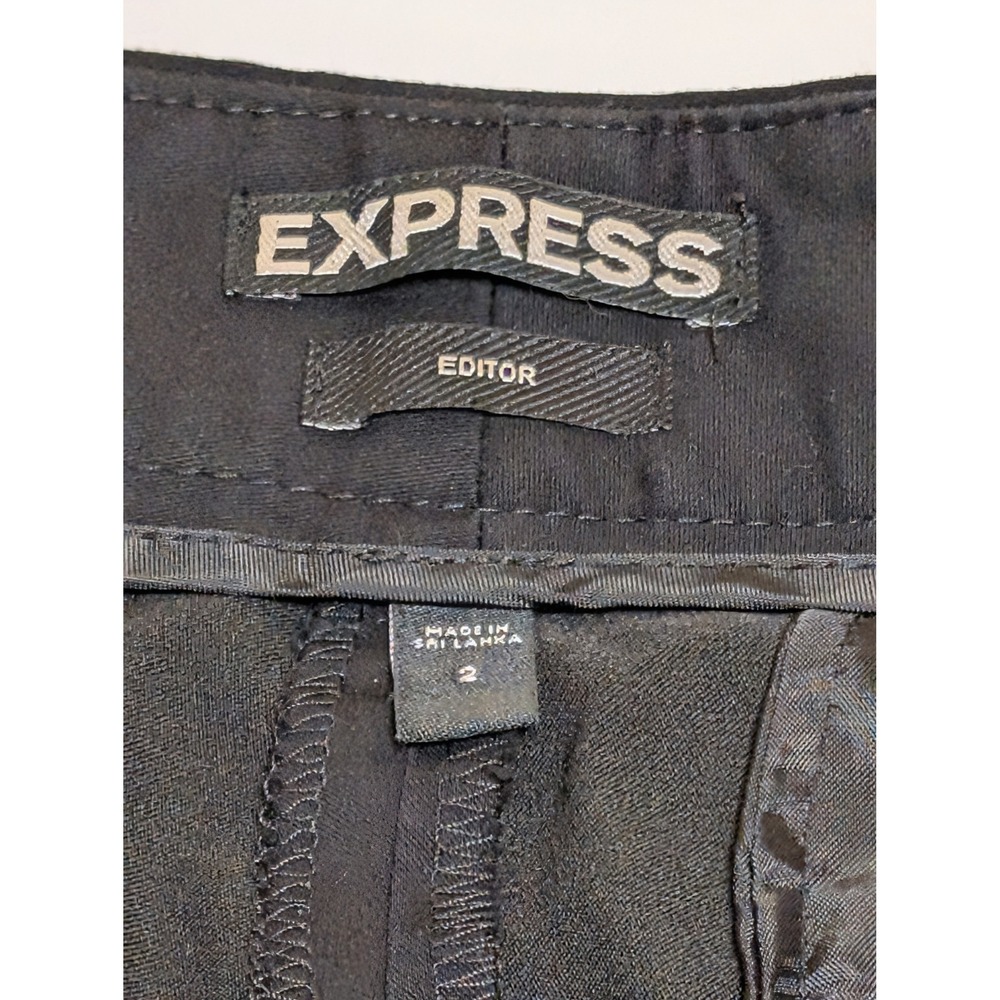Express Editor Black Straight Leg Dress Pants Womens Size‎ 2 Professional Office - Picture 3 of 4